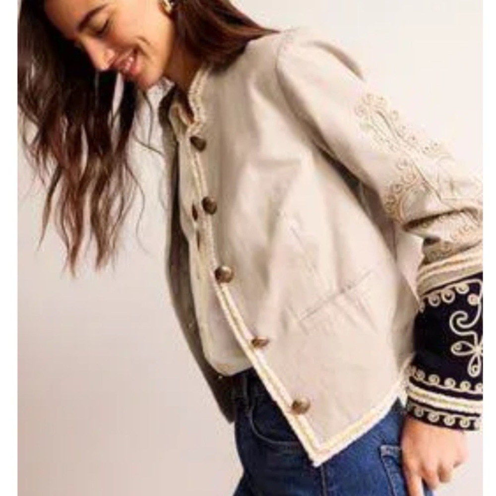Boden Greenwich Military Embroidered Jacket Size 4 - Picture 12 of 12